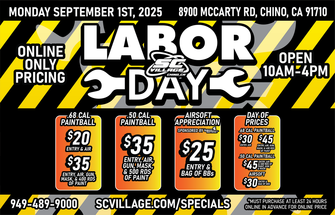 Labor Day Walk On Specials - September 1st