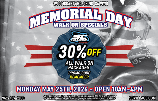 Memorial Day Walk On Special - May 25, 2026