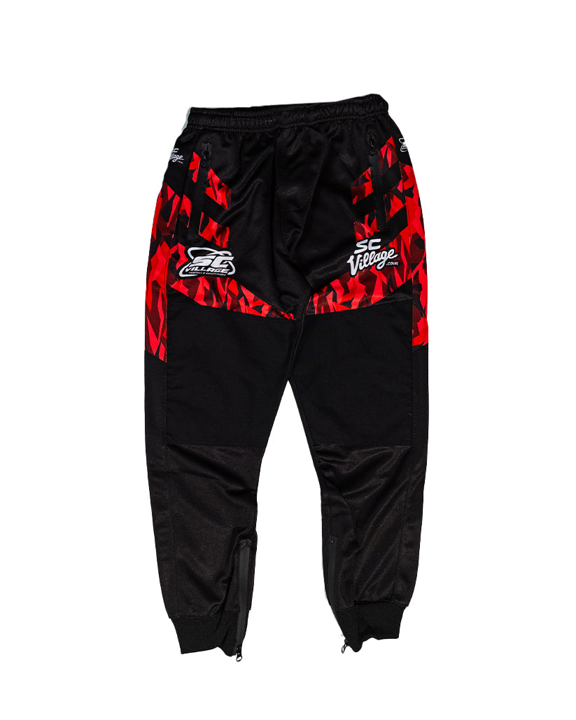 SC VILLAGE White Red Cut Joggers