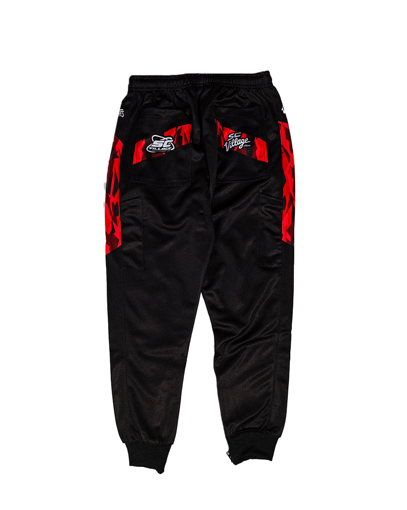 SC VILLAGE White Red Cut Joggers